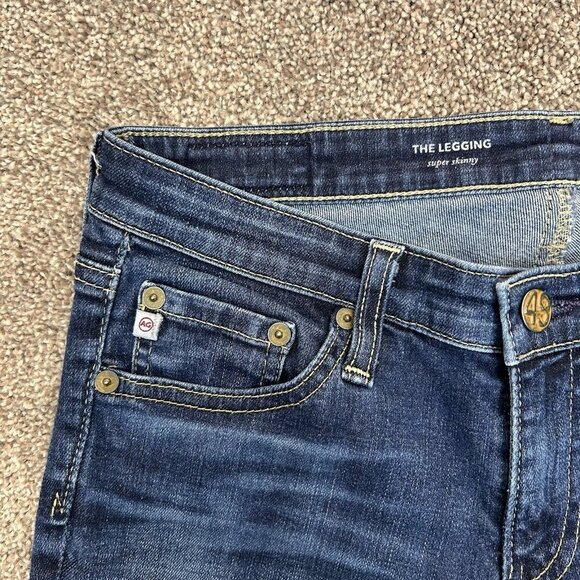 AG Womens The Legging Super Skinny Jeans Size 26 R Blue Low Rise Made in USA EUC - Picture 6 of 15